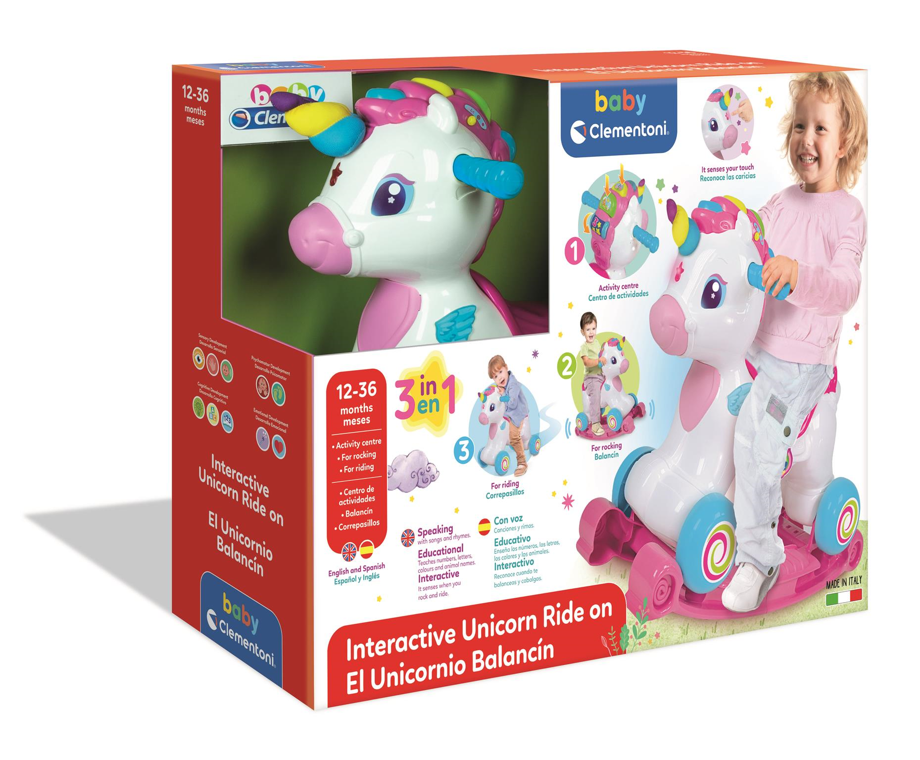 Baby Clementoni - Interactive Unicorn Ride On - Code 61764