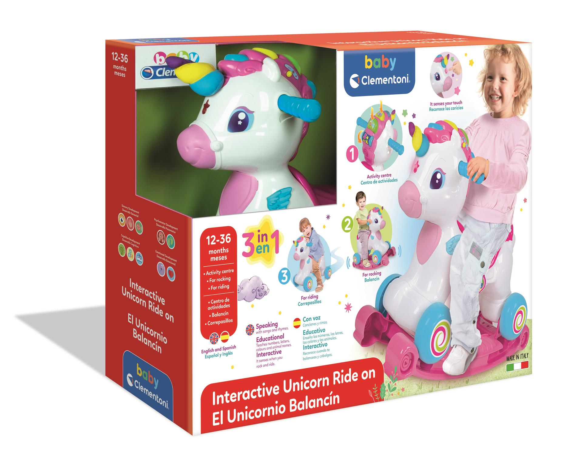 Baby Clementoni - Interactive Unicorn Ride On - Code 61764 – Helpdesk  Clementoni